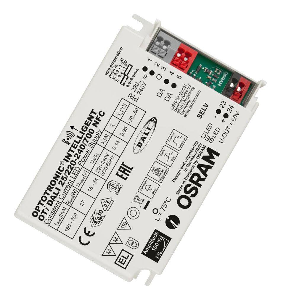 Osram Oti-Dali-25/220-240/700-Nfc Led Driver, Constant Current, 27W