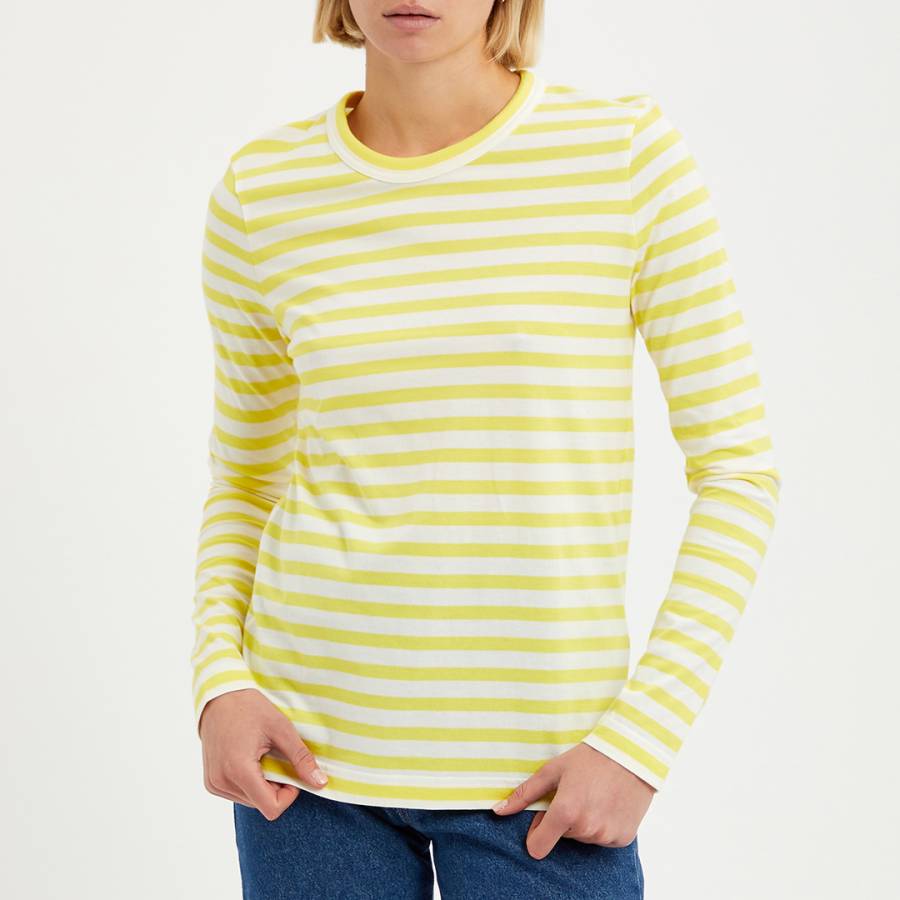 Yellow/White Stripe Long Sleeve Top