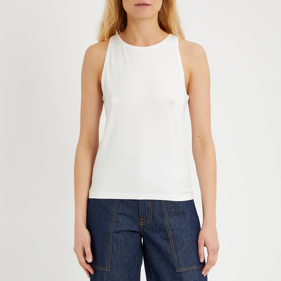 White Viscose Jersey Vest