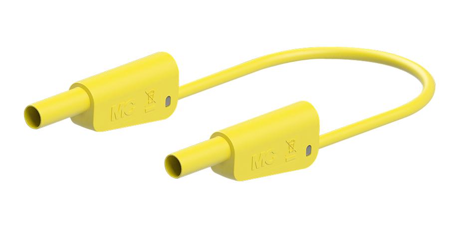 Staubli 66.2017-10024 Stackable 4mm Banana Plug, Yellow, 1M