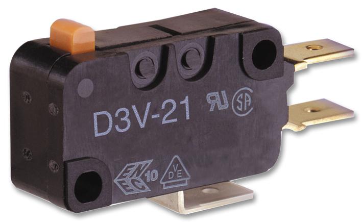 Omron D3V-21G-1C5B Microswitch, 21A, Pin Plunger