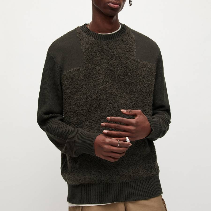 Brown Trail Crew Neck Wool Blend Jumper