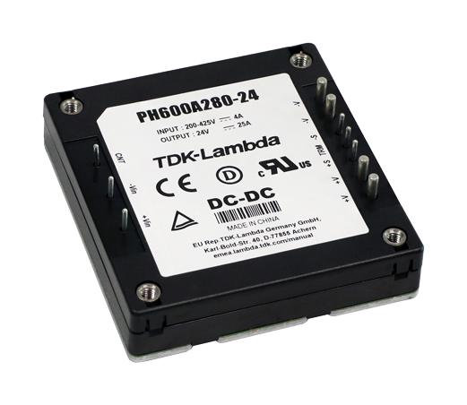 TDK-Lambda Ph600A280-24 Dc-Dc Converter, 24V, 25A