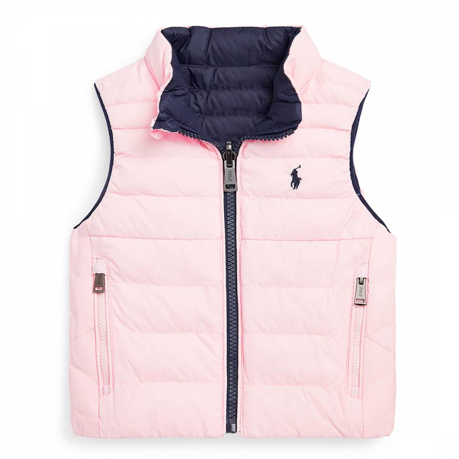 Baby Boy's Pale Pink Reversible Quilted Gilet