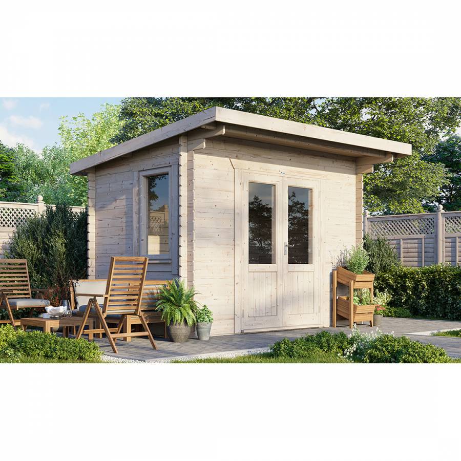 SAVE £450 12x8 Power Pent Log Cabin Doors Central  -  28mm