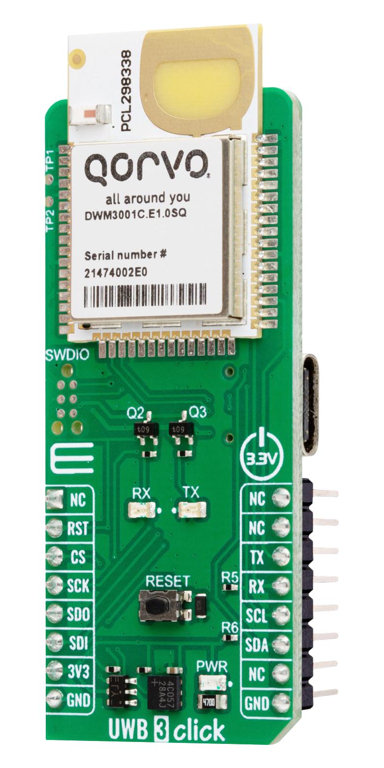 MikroElektronika Mikroe-5898 Add-On Board, Uwb Communication, 3.3V