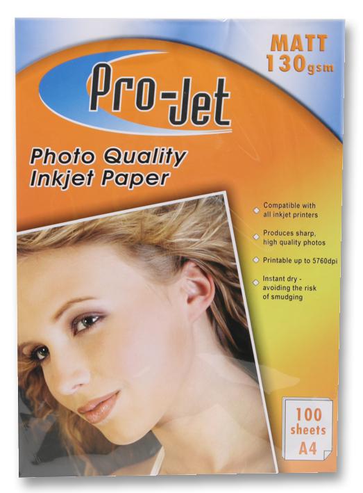 Projet Projet M130100 Paper, Photo, A4, Matt, 130G, X100,pk100