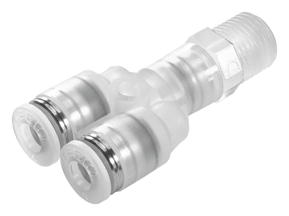 Festo Npqp-Y-R18-Q8-Fd-P10 Push-In Y-Fitting, 8mm, R1/8, 10Bar