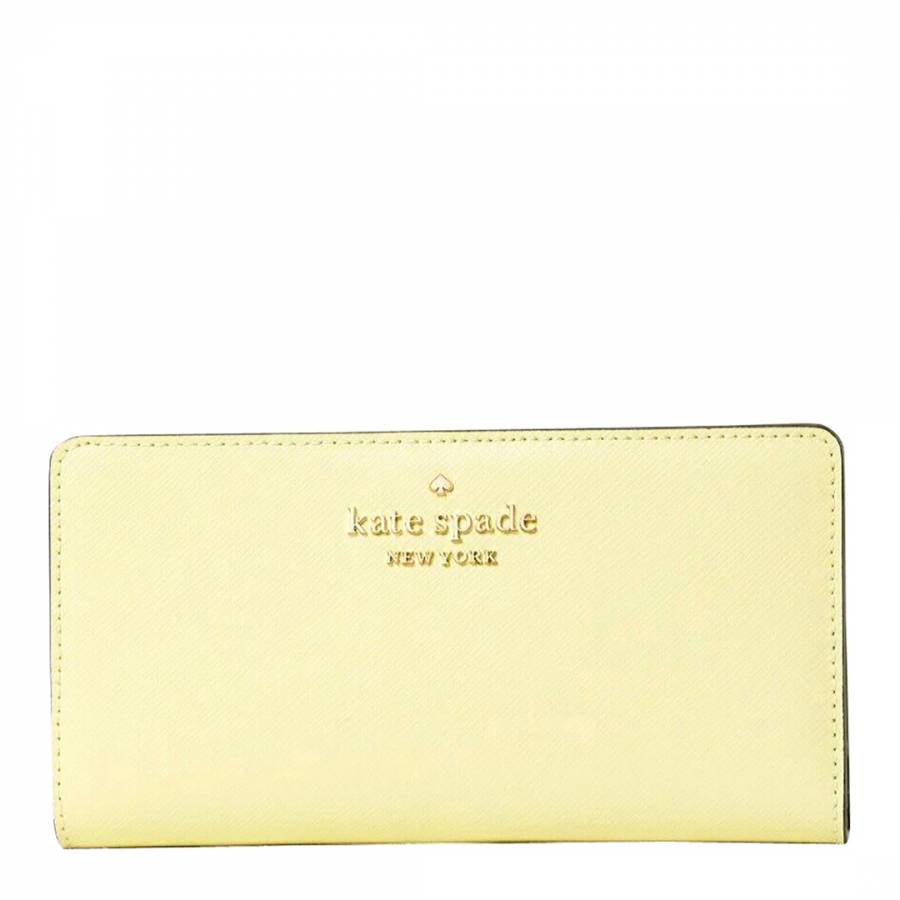Lemon Fondont Staci Saffiano Leather Medium Compact Bifold Wallet