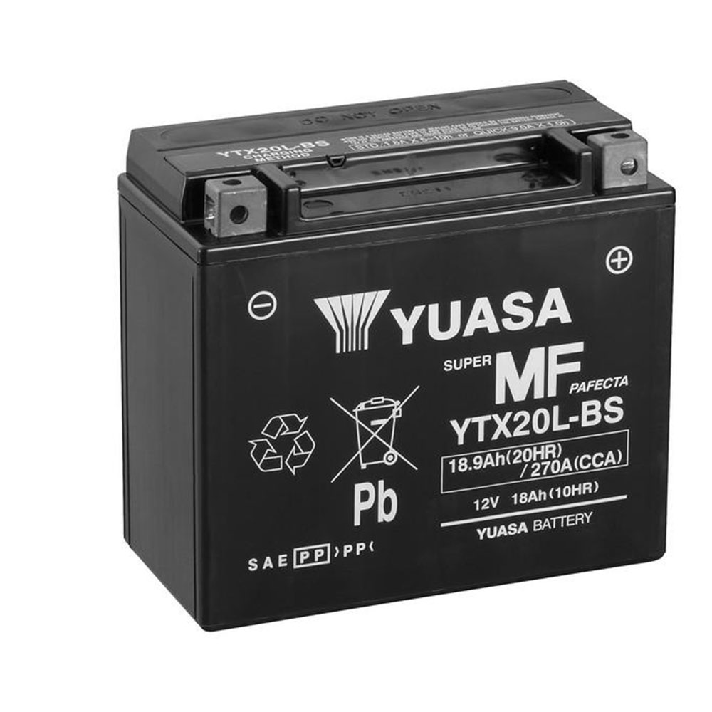 Yuasa YTX20L (WC) Maintenance free Motorcycle Battery Size