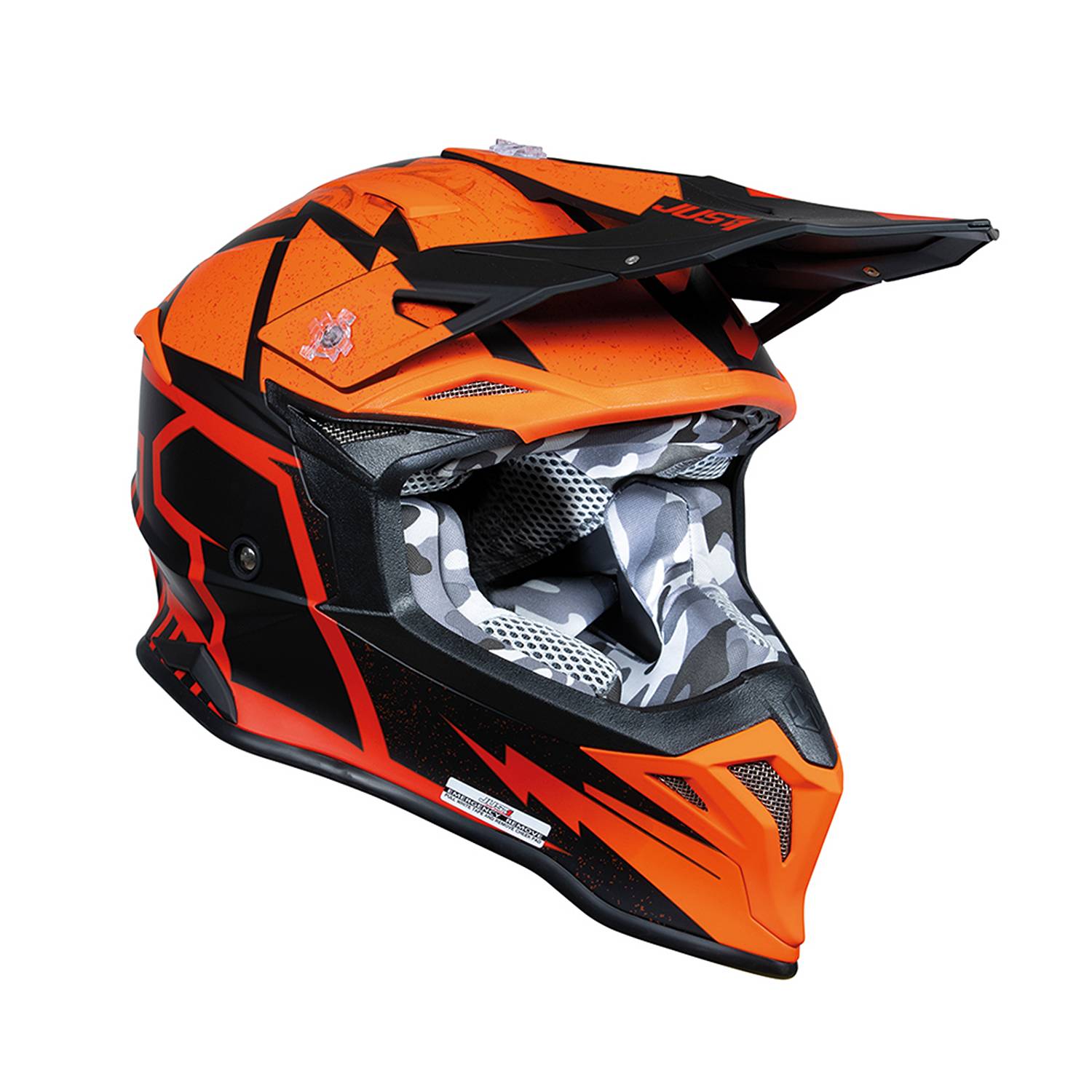 Just1 J39 Poseidon Orange Black Offroad Helmet Size XS