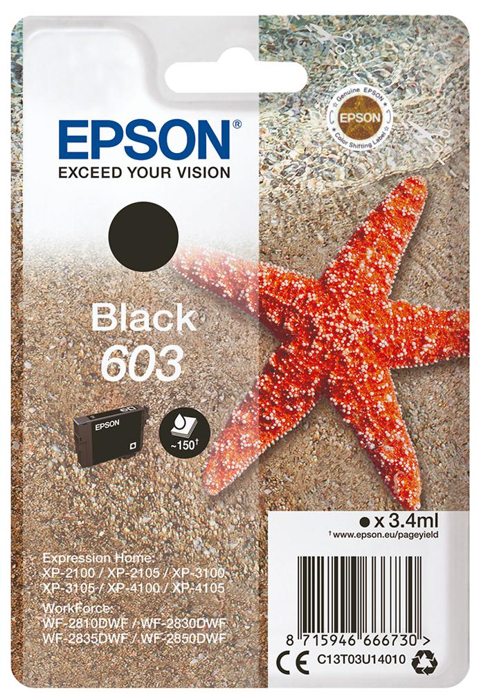 Epson C13T03U14010 Ink Cartridge, T03U1, Black, Epson