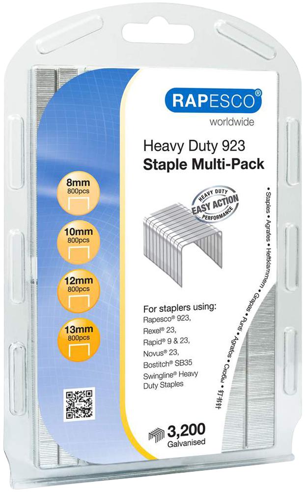 Rapesco 1246 Staples 923 Selection Pack 8-13mm, X3200