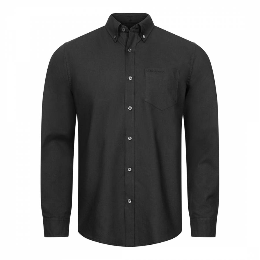 Black Cotton Oxford Shirt