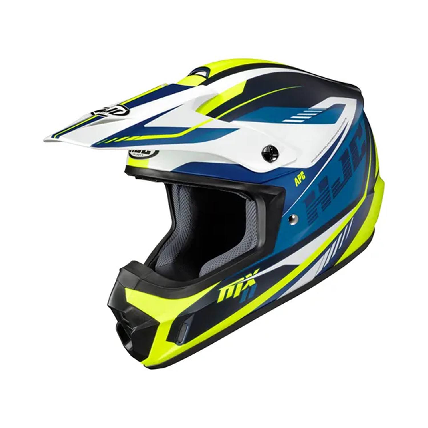 HJC CS-MX II Drift Blue Yellow Offroad Helmet Size L