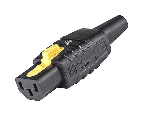 SCHURTER 3-122-074 Iec Connector C13, 10A, 250Vac, Screw, Cable