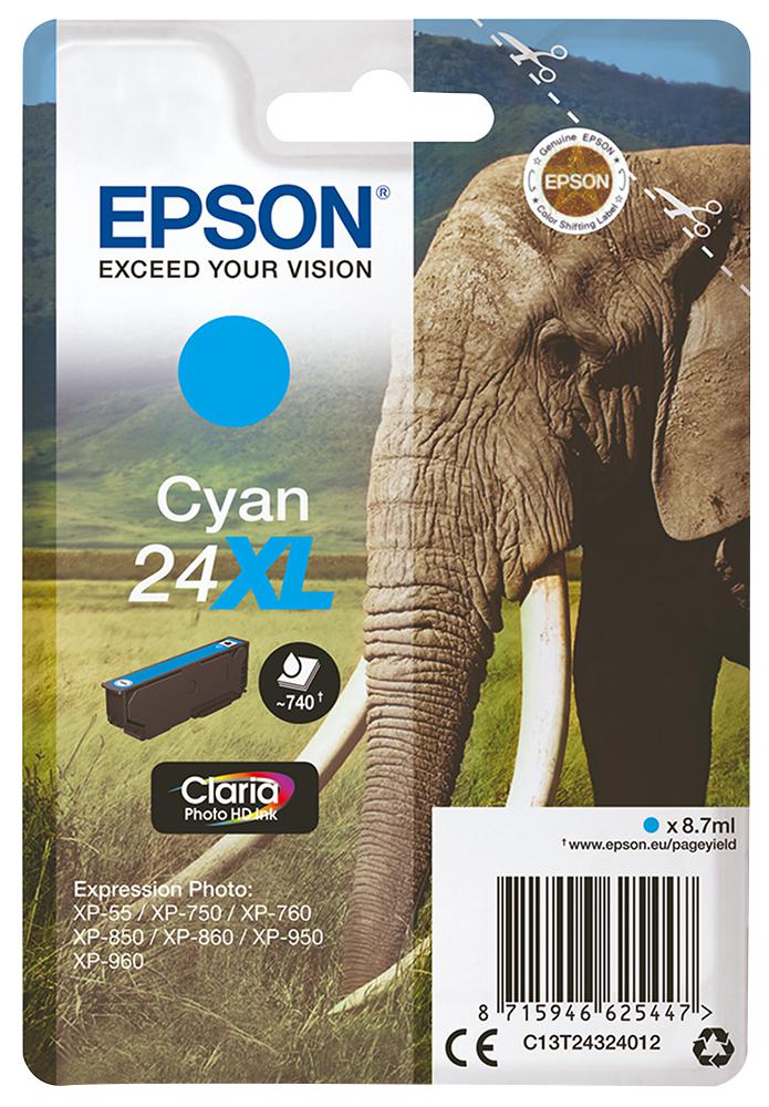 Epson C13T24324012 Ink Cart, T2432, Cyan Xl, Epson
