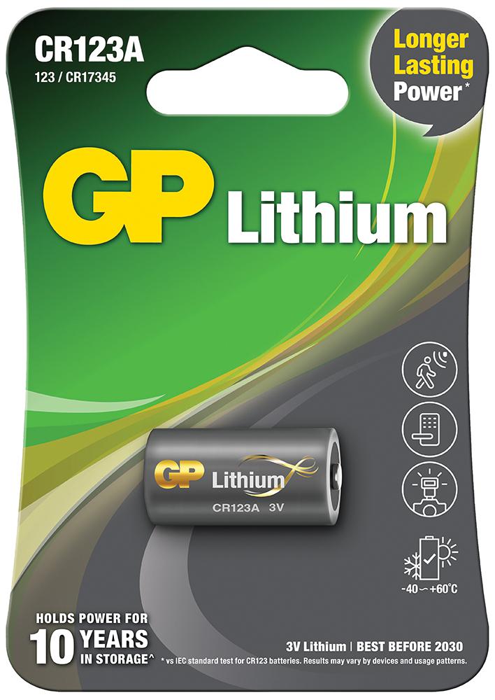 Gp Batteries Gppcl123A098 Battery, Lithium, Cr123A, 3V, 1.4Ah