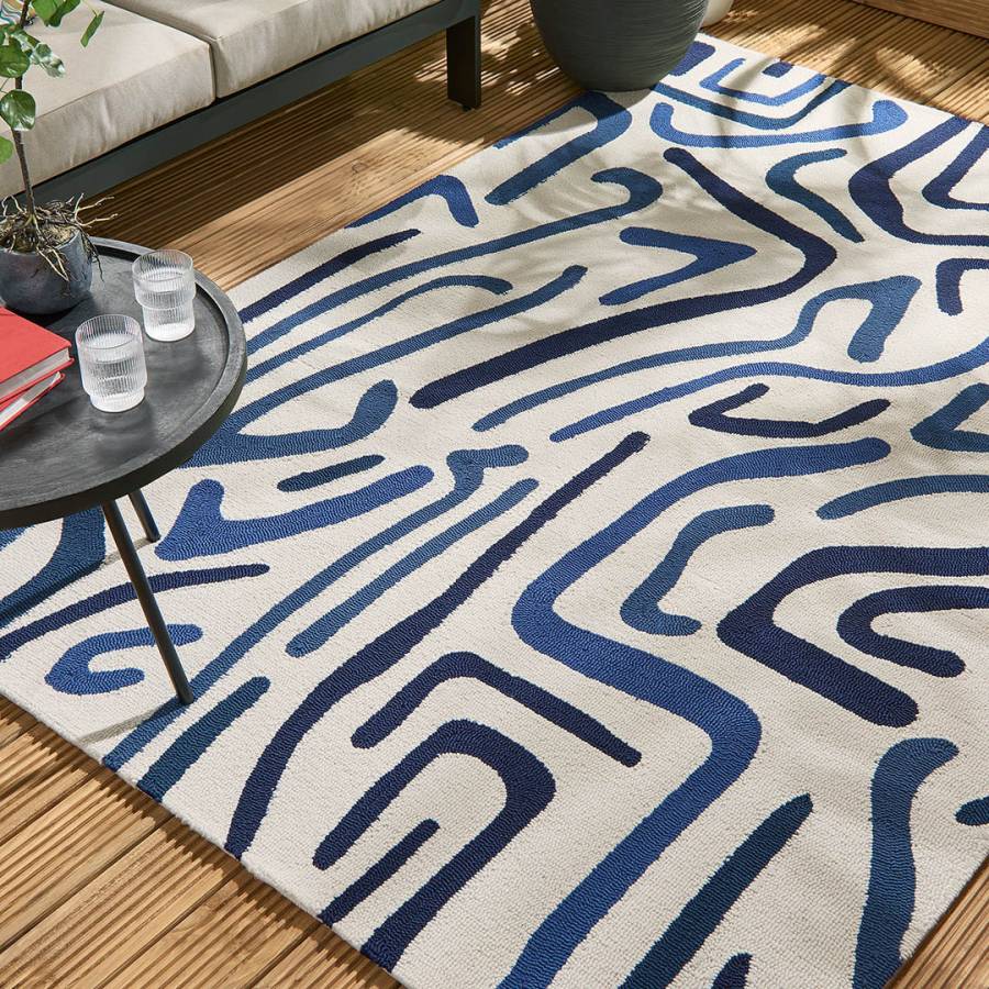 Synchronic Outdoor Rug 250x350cm Japanese Ink/ Origami