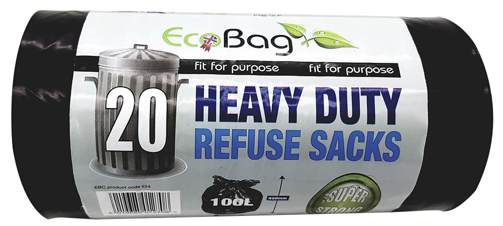 Ecobag 224 20 Heavy Duty Refuse Sacks - 100 Litres