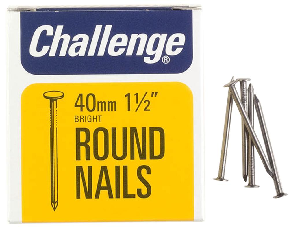 Challenge 12004 Round Nails Bright, 40mm (225G)