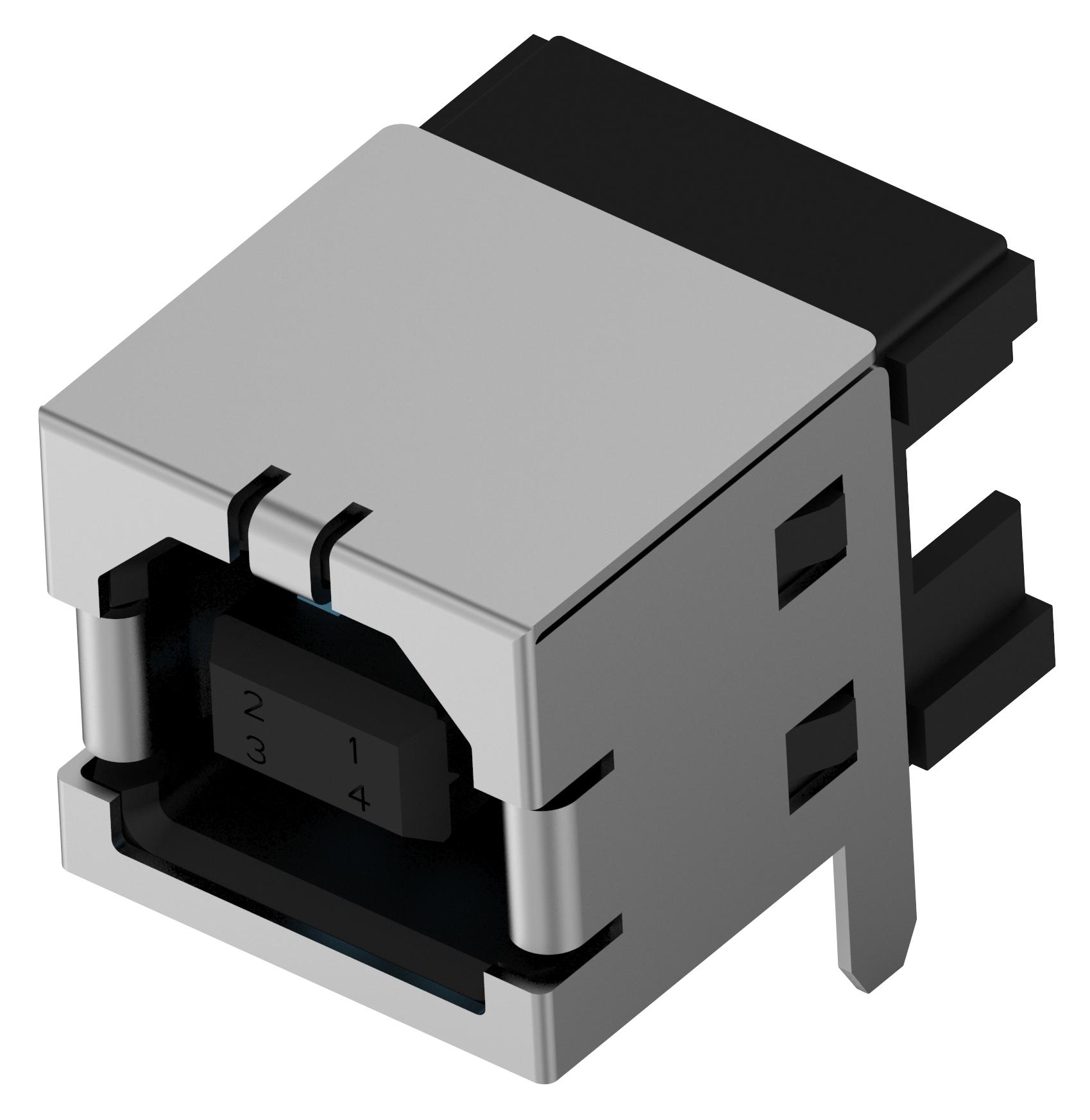 Amp Connectors / Te Connectivity 292317-4 Mini Usb Conn, 2.0 Type B, R/a Rcpt, 4P