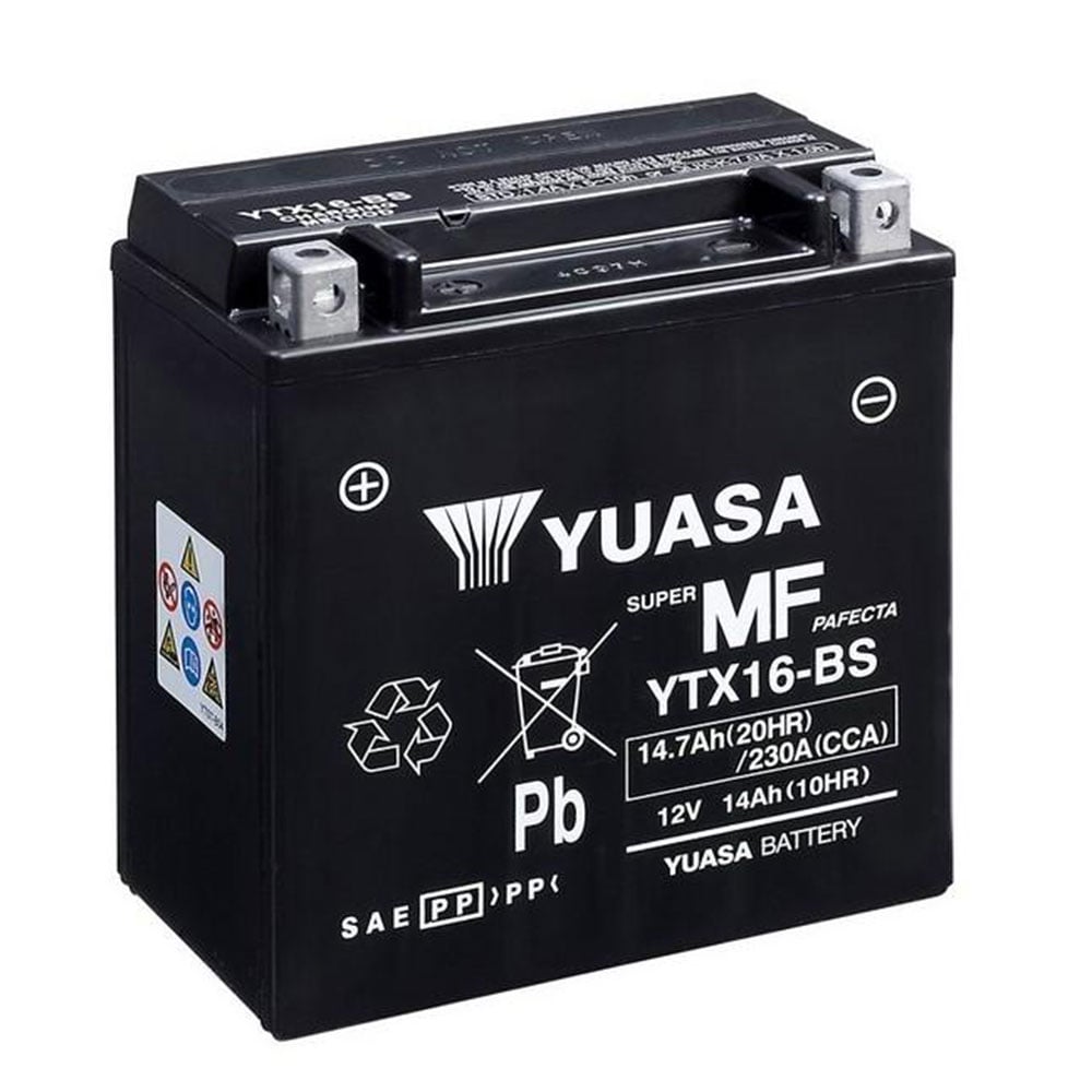 Yuasa YTX16 (WC) Maintenance free Motorcycle Battery Size
