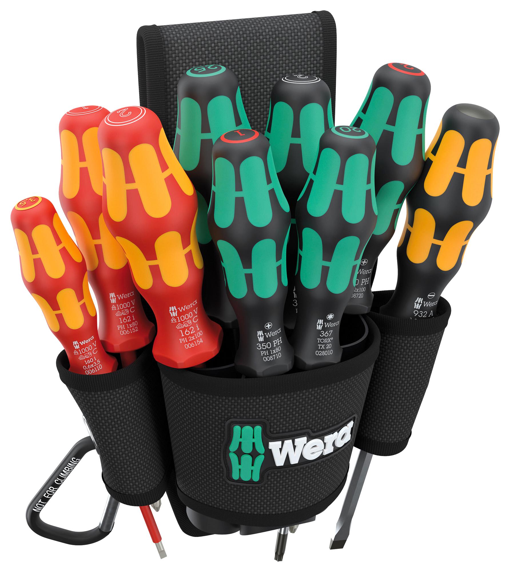 Wera 05136032001 Screwdriver Set, Belt Holster, 10Pc