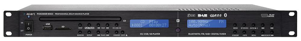 Apart Pcr3000Rmkiii Dab/fm Tuner, Cd/usb/sd Player, 1U