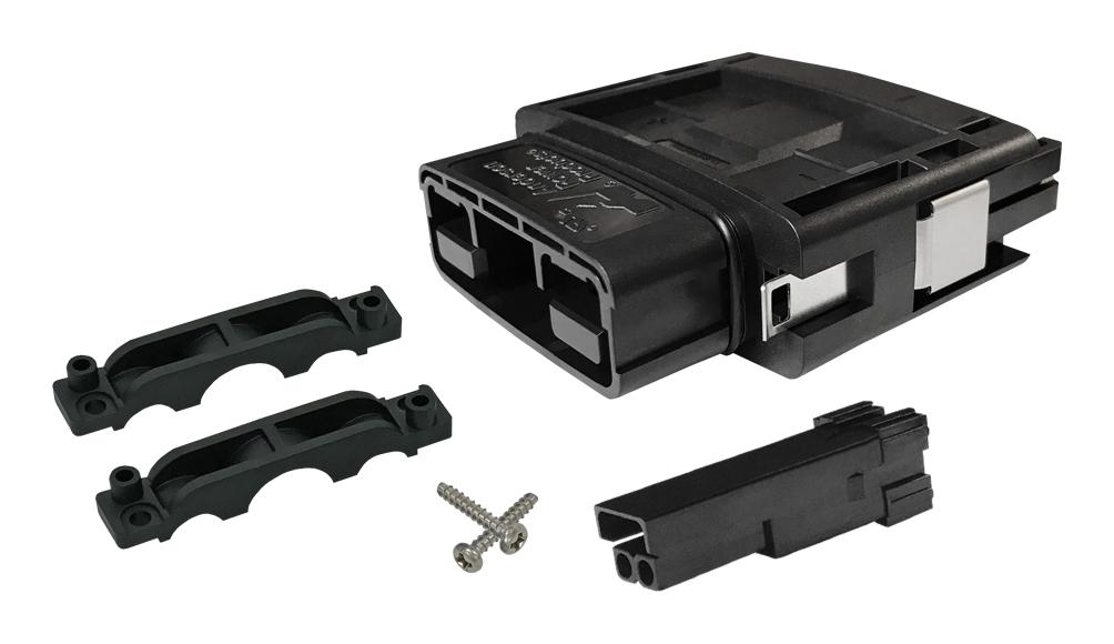 Anderson Power Products Sbsx75A-Plug-Kit-Blk Rect Pwr Housing Kit, Plug, 2Pos, Pc/pbt