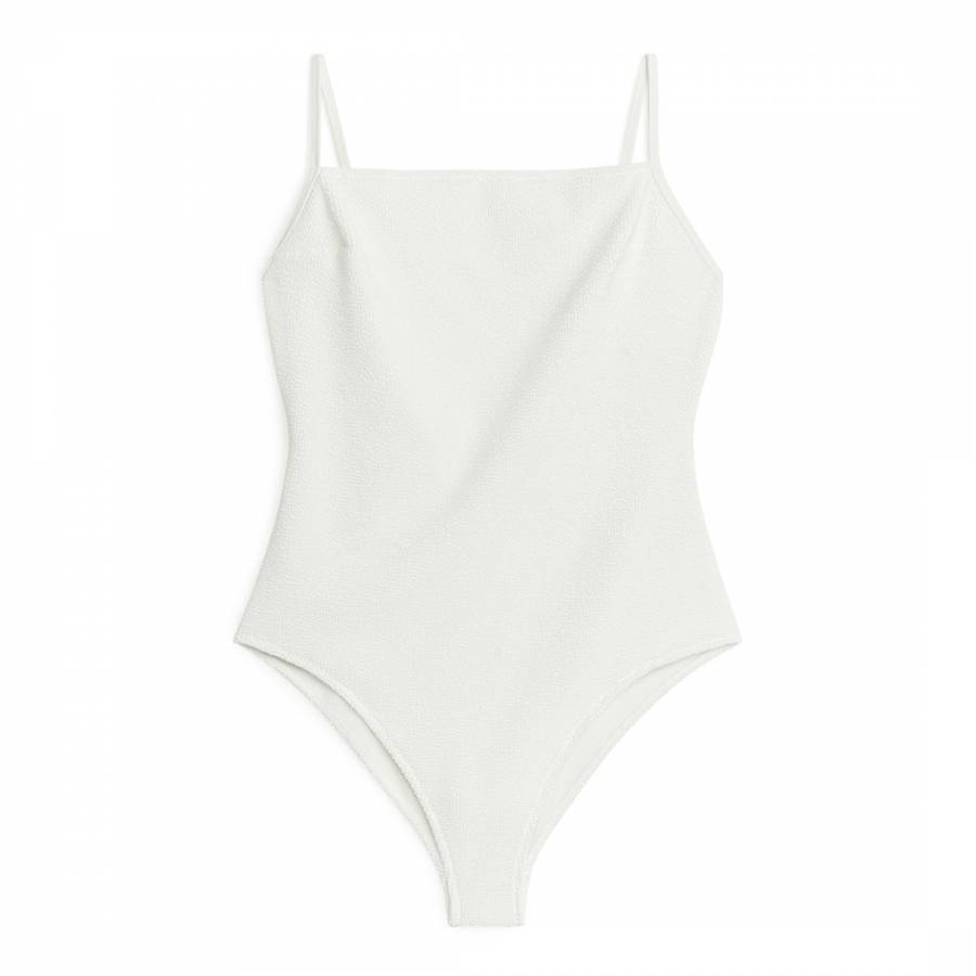 White Textured Swimsuit
