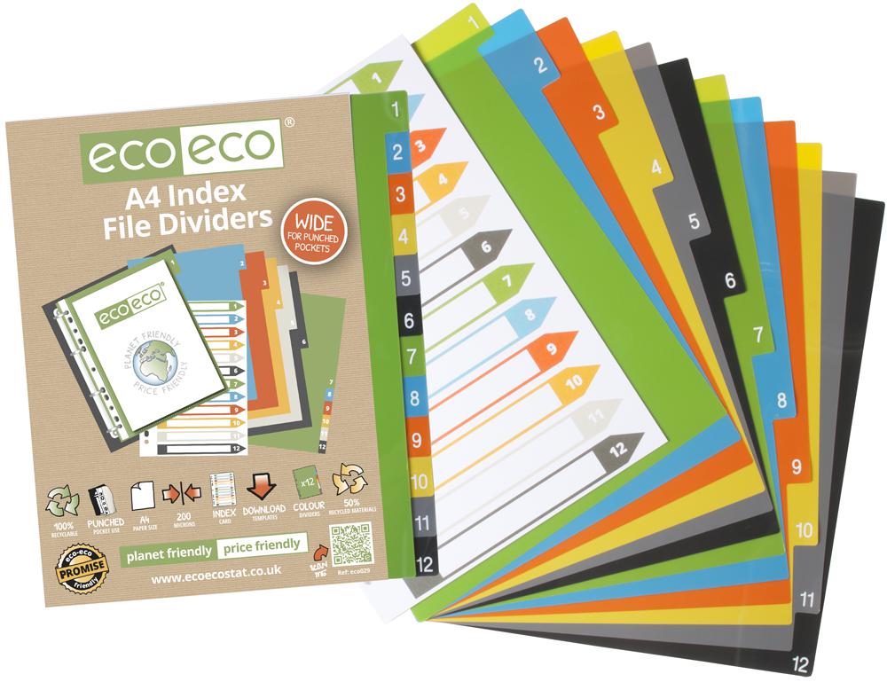 Eco-Eco Eco029 A4 Set 12 Wide Index Dividers