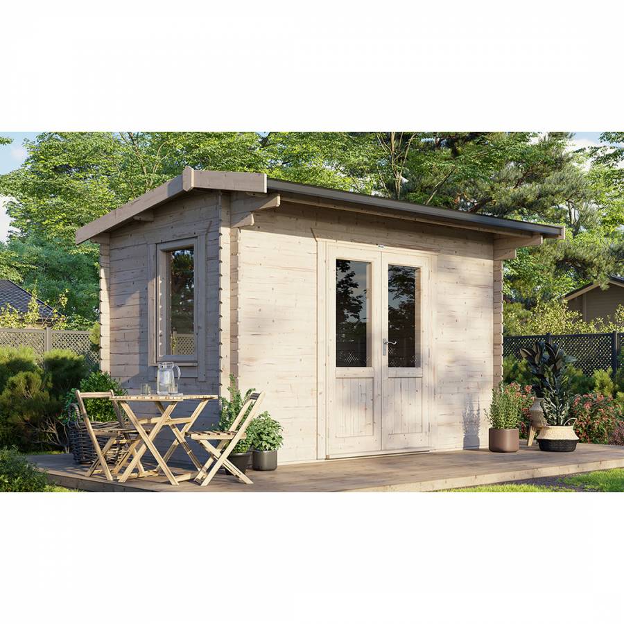 SAVE £480 14x8 Power Apex Log Cabin Doors Central  -  28mm