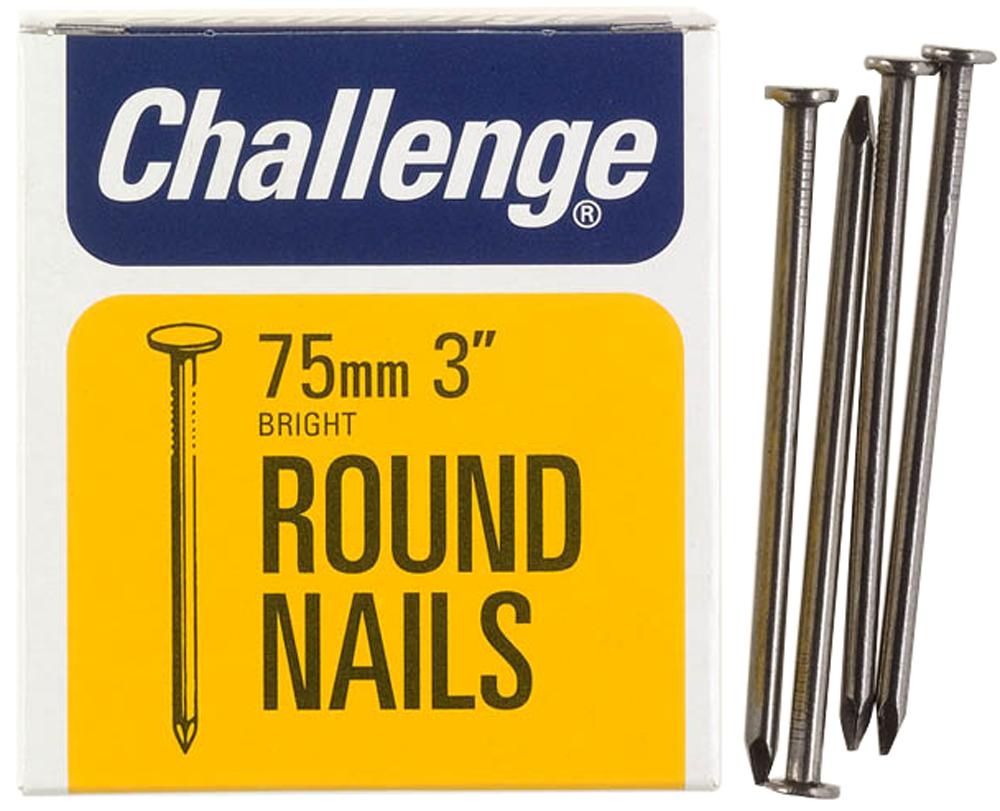 Challenge 12010 Round Nails Bright, 75mm (225G)