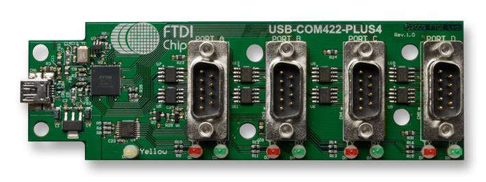 FTDI Usb-Com422-Plus4 Mod, Usb Hs To Rs422, 4 Ch, Ft4232H