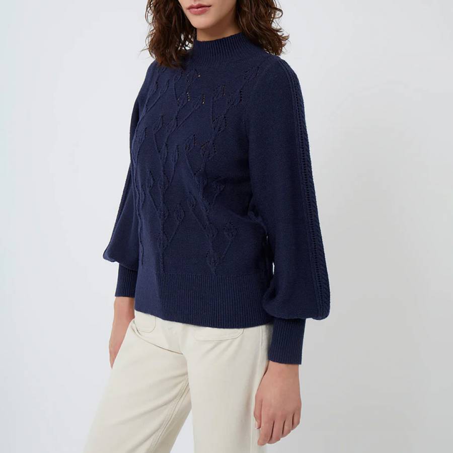 Navy Spring Cotton Knitted Jumper