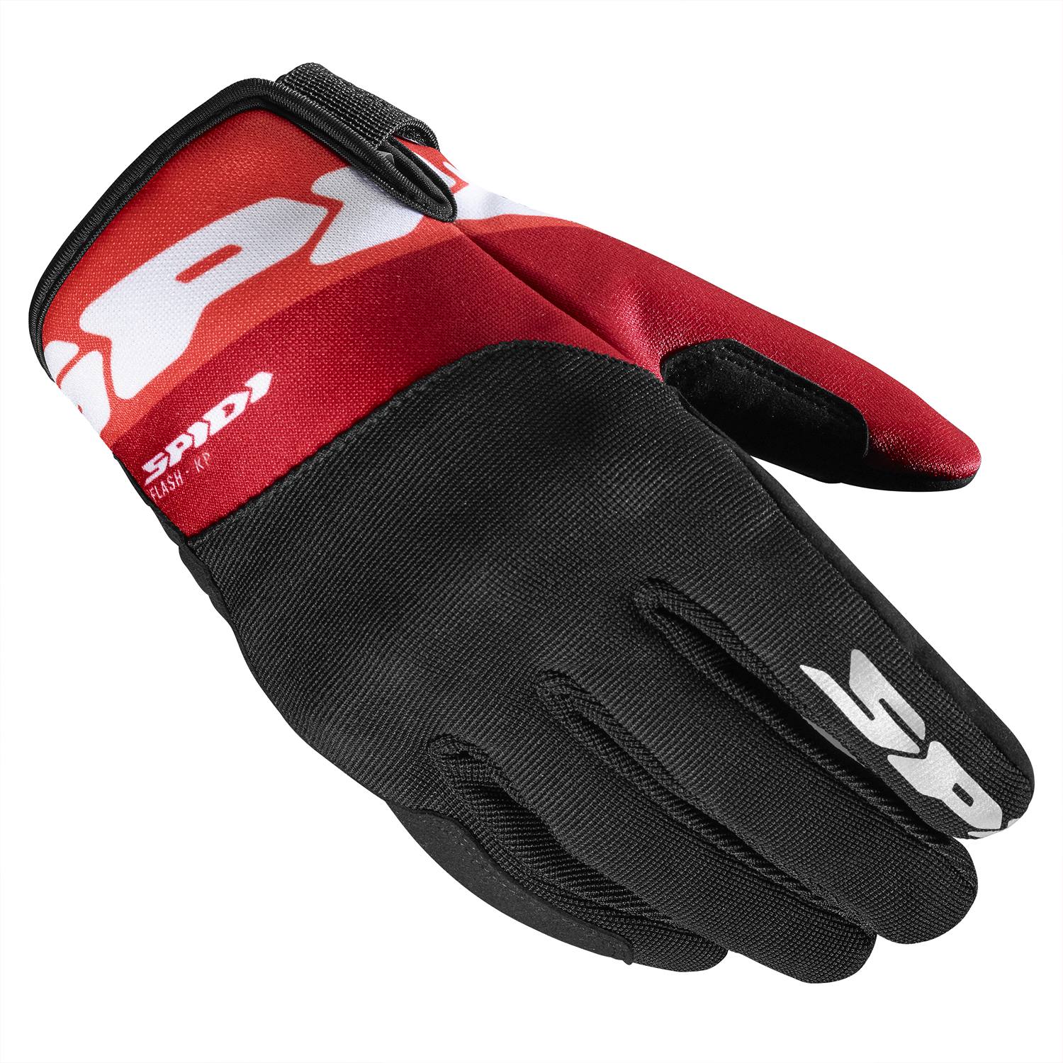 Spidi Flash-KP Gloves Black Red Size S
