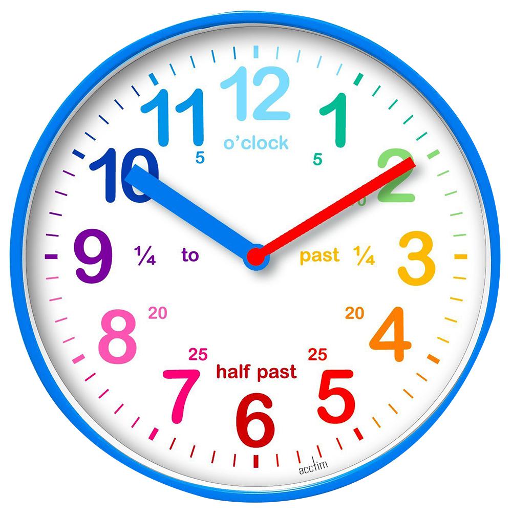 Acctim 22529 Clock Plastic Time Teach 20Cm Blue