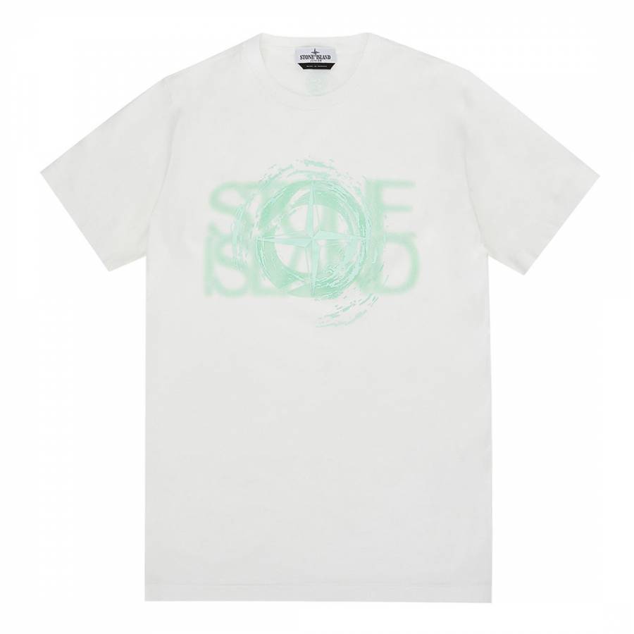 White 'Drop Shot Two' Cotton T-Shirt