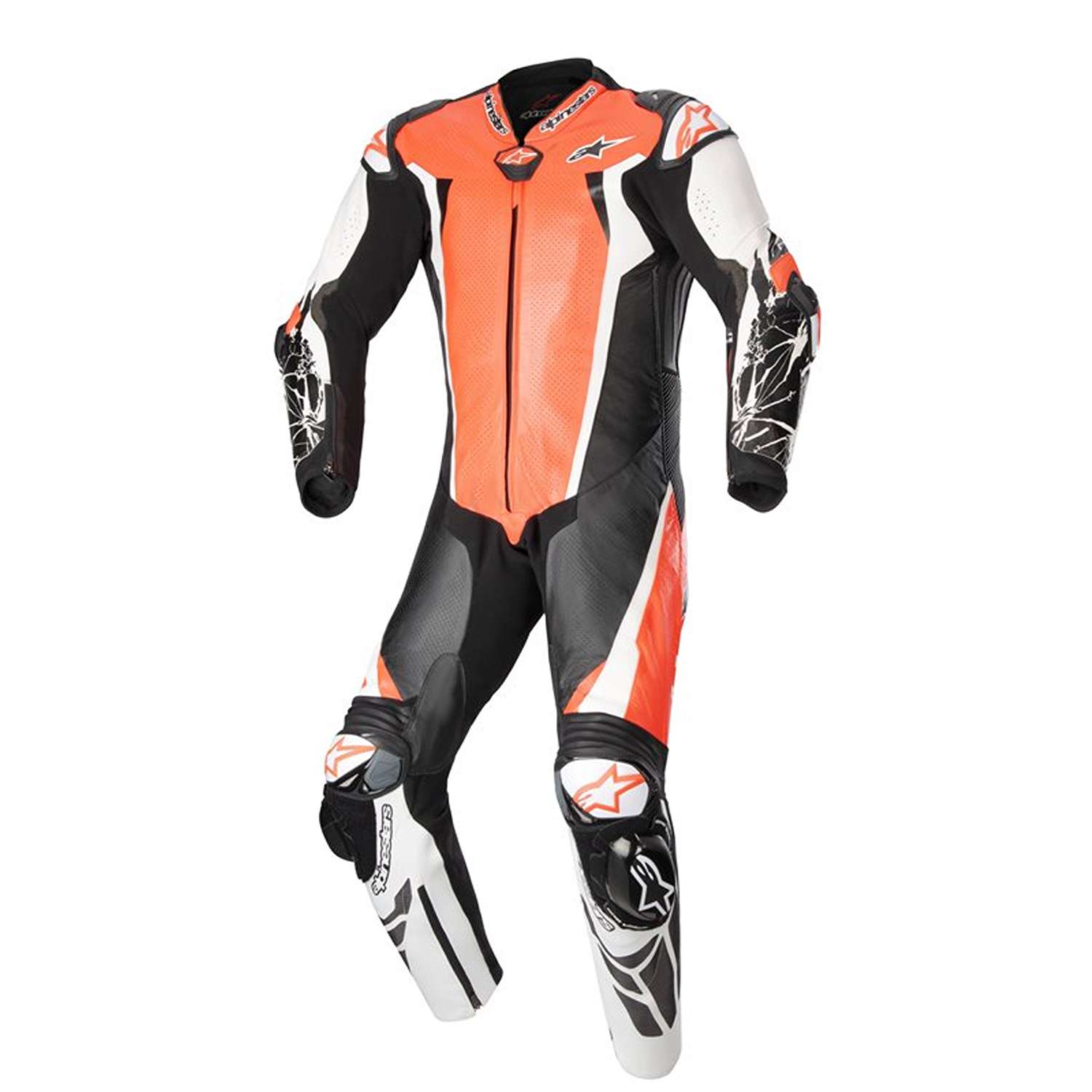 Alpinestars Racing Absolute V2 1 Pc Leather Suit Red Fluo White Black Size 54