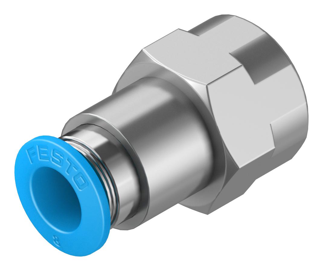 Festo Qsf-1/4-8-B Push-In Fitting, 8mm, G1/4, 13.7mm