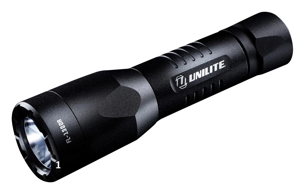 Unilite International Fl-1300R Flashlight, 1300Lm, 291M, 6500K