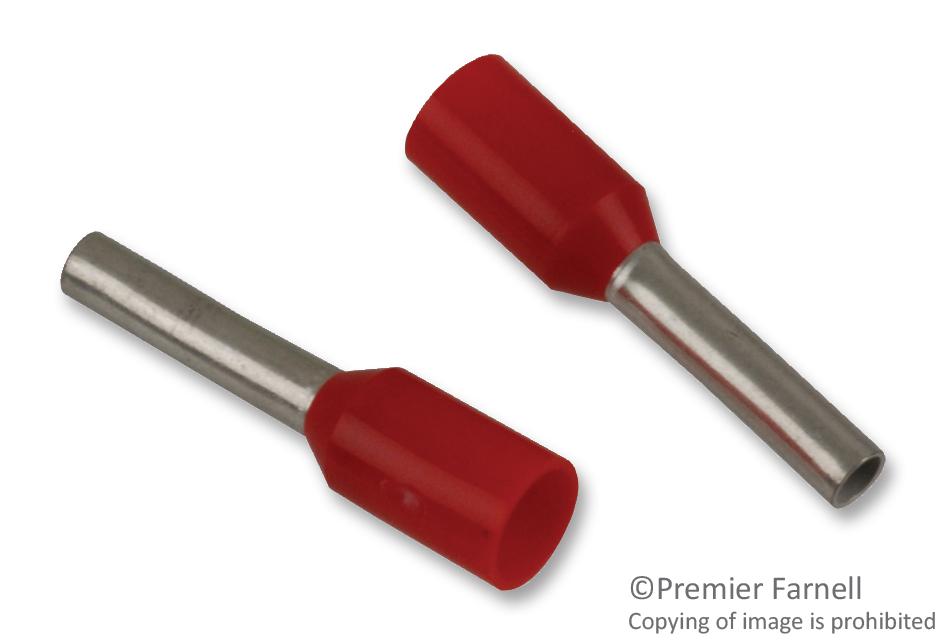 Abb Thomas & Betts F2028 Terminal, Ferrule, 1.5mm, Crimp, Red