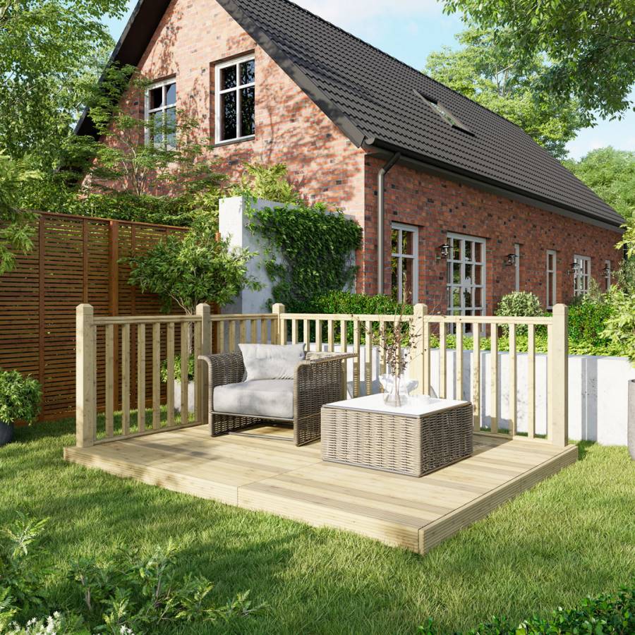 SAVE £95  - 8x10 Power Deck - Handrails on Two Sides