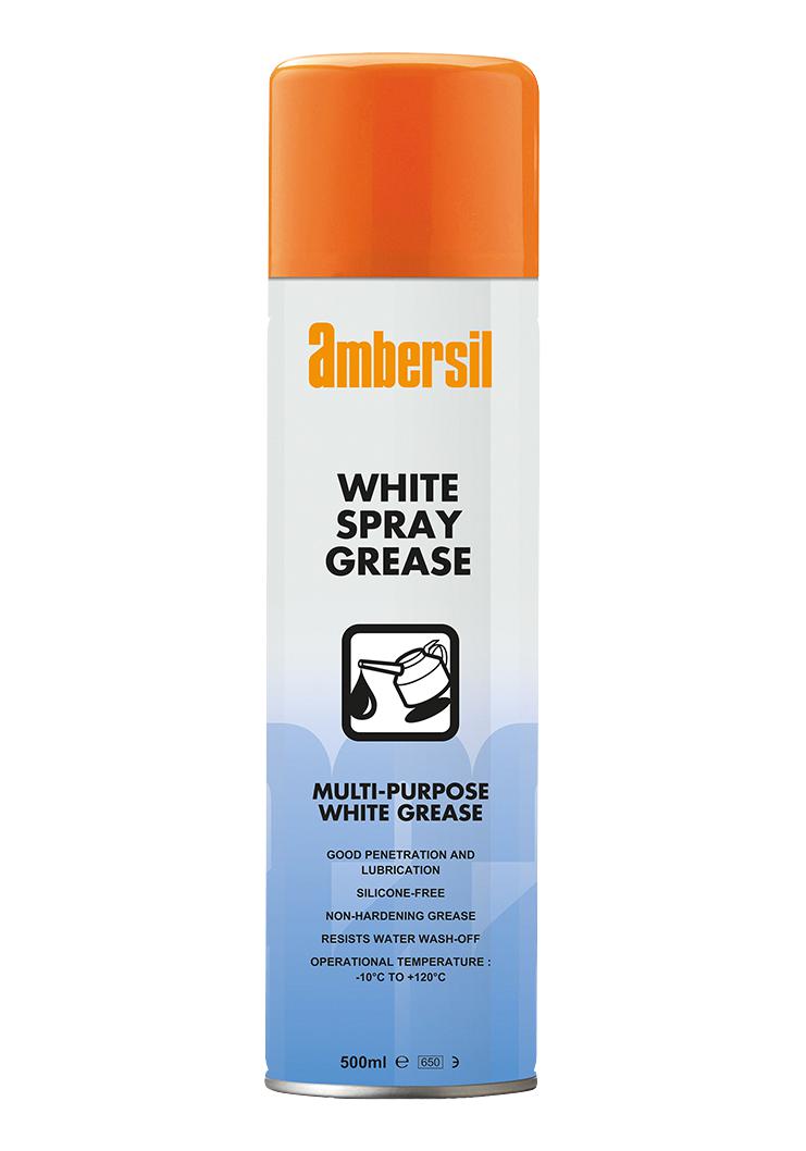 Ambersil White Spray Grease, 500Ml Lubricant, Fluid, Aerosol, 500Ml