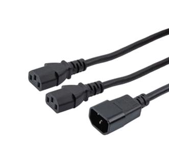 L-Com C14-C132-10-6F Split Pwr Cord, Iec C14-Iec C13, 10A, 6