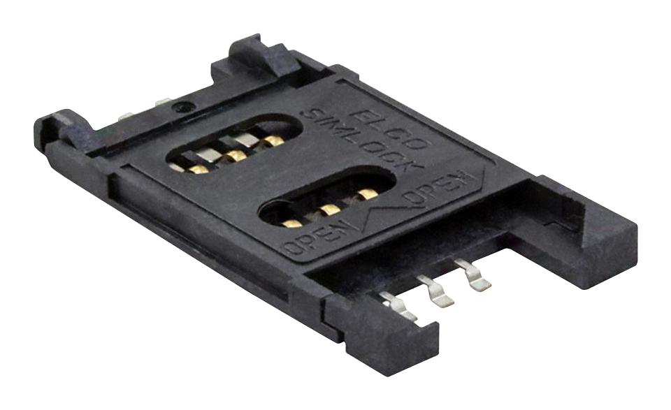 KYOCERA AVX 9162006301150 Connector, Sim, 6Pos, Hinged