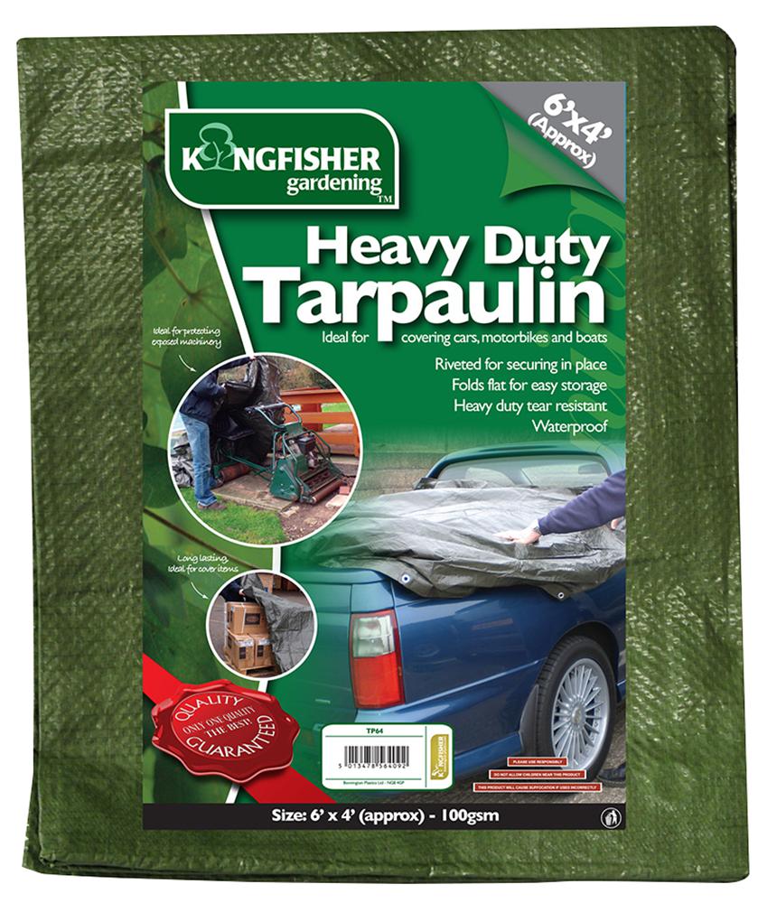 Kingfisher Tp64 Heavy Duty Tarpaulin - Green 6X4Ft