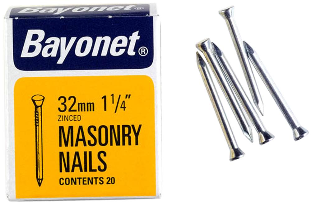 Challenge 12206 Masonry Nails Zinc Plated, 32mm (Pk36)