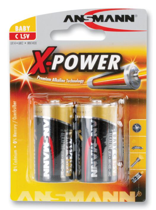 Ansmann 5015623 Battery, Alkaline, C, Pk2